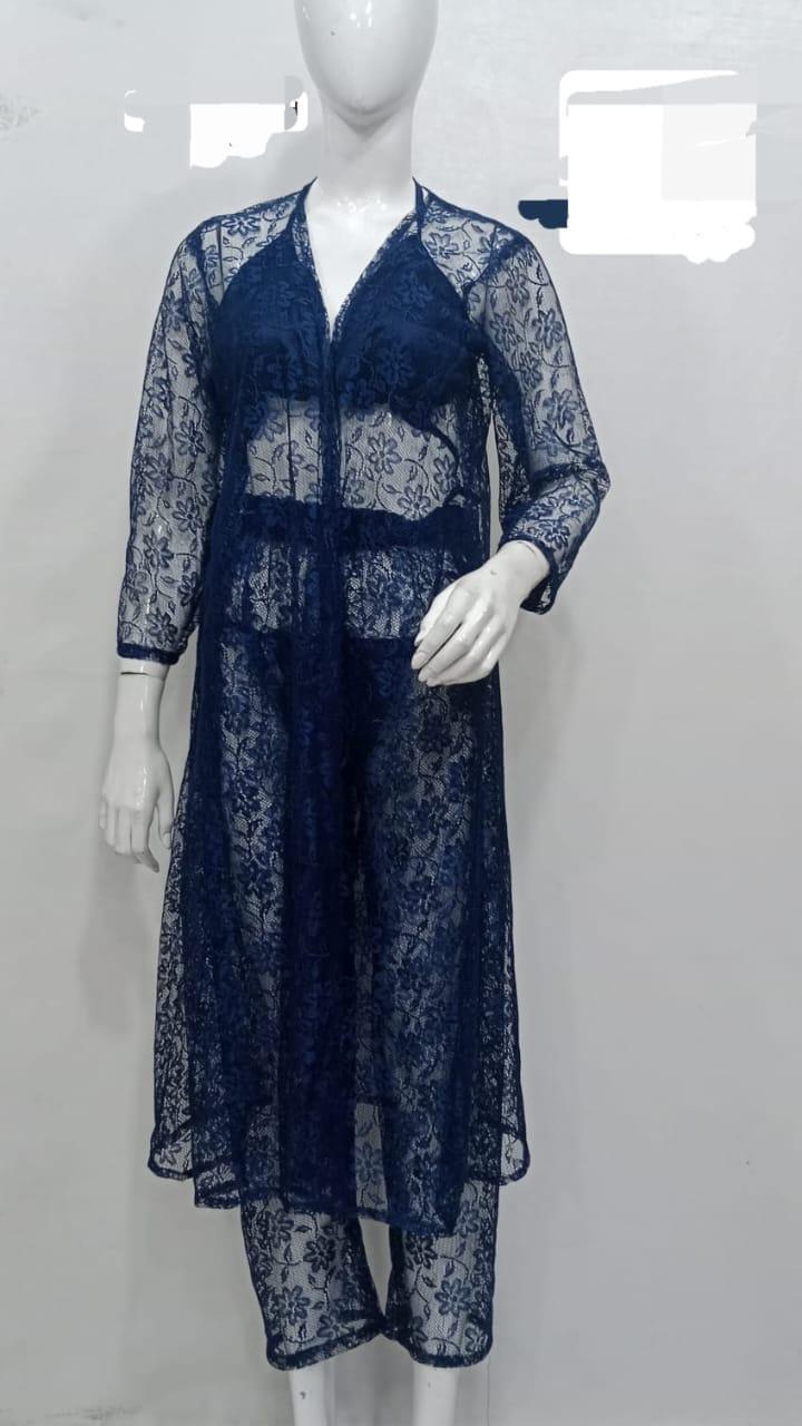 Comfortable Fishnet - Lightweight Blue Net Fabric (1 Pcs)