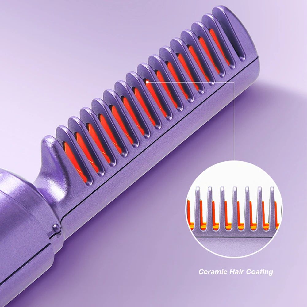Cordless Comb Hair Straightener Brush Anti Scald.