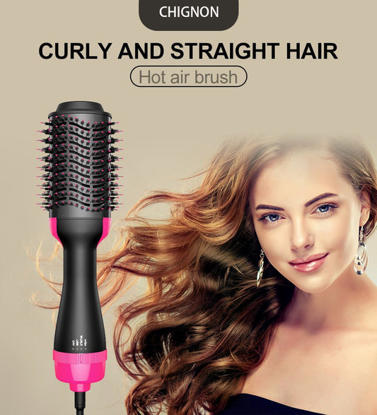 Hot Air Brush Multi-Function Hair Dryer Straightener Curler Comb.