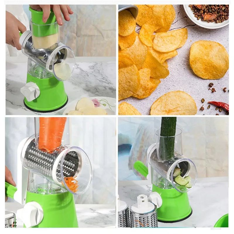 3-in-1 Drum Vegetable Cutter & Grater