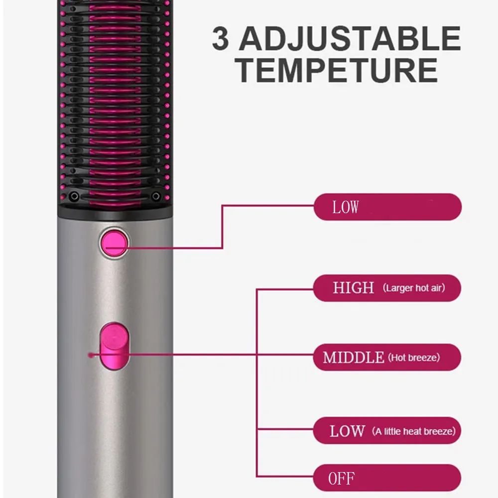 One Step Multifunctional Hot Air Comb Straight Dryer Portable Curler Straight Hair.