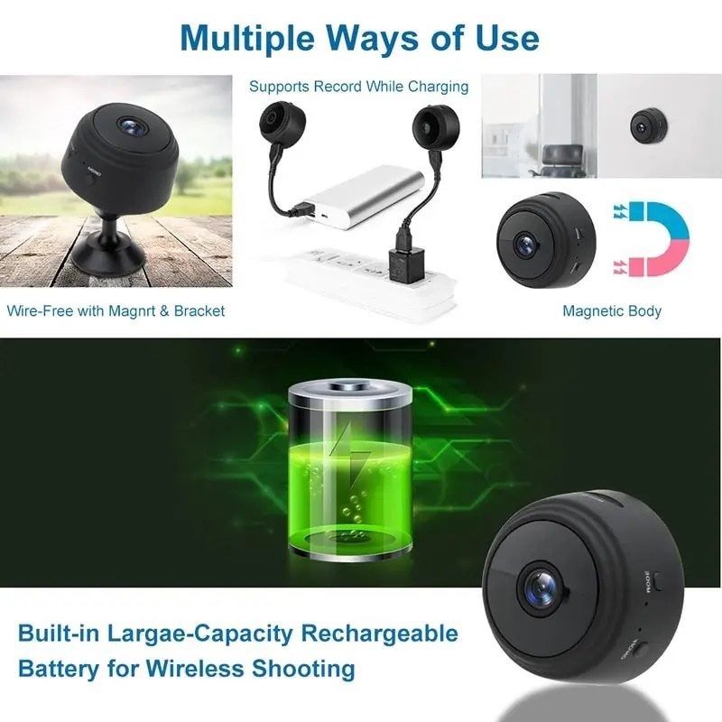 A9 WiFi Mini Camera HD 1080p Wireless Video Recorder Voice Recorder.