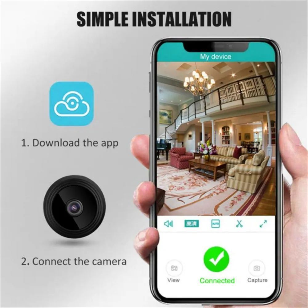 A9 WiFi Mini Camera HD 1080p Wireless Video Recorder Voice Recorder.