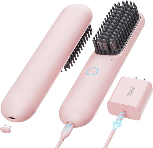 Wireless Hair Brush Cordless Hair Straightening Brush.